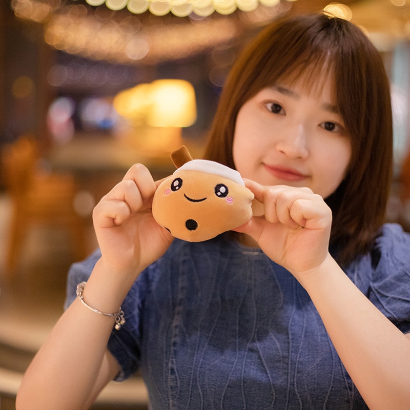 10cm Cute Bubble Tea Keychain Soft Plush Toy Pendant Stuffed Boba Doll Kawaii Backpack Bag Decor 1 - Boba Plush