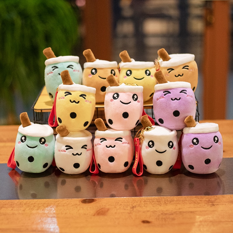 10cm Cute Bubble Tea Keychain Soft Plush Toy Pendant Stuffed Boba Doll Kawaii Backpack Bag Decor - Boba Plush