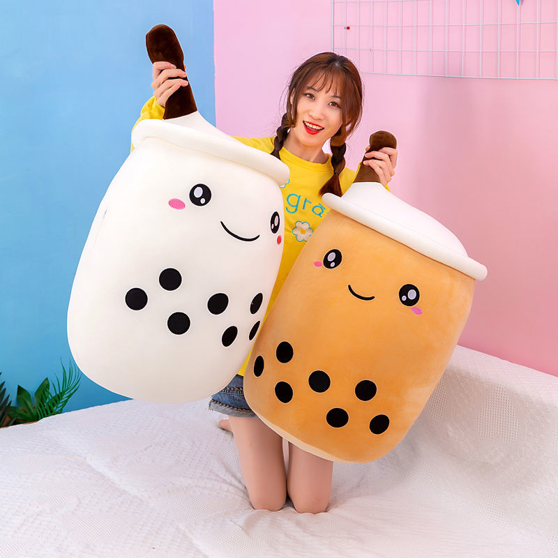 25 35 50cm Cute Cartoon Real Life Bubble Tea Cup Shaped Pillow Super Soft Back Cushion - Boba Plush