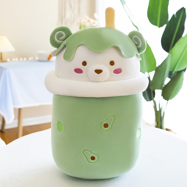 25 40cm Cute Cartoon Teddy Bear Bubble Tea Cup Shaped Pillow Plush Toys Real life - Boba Plush