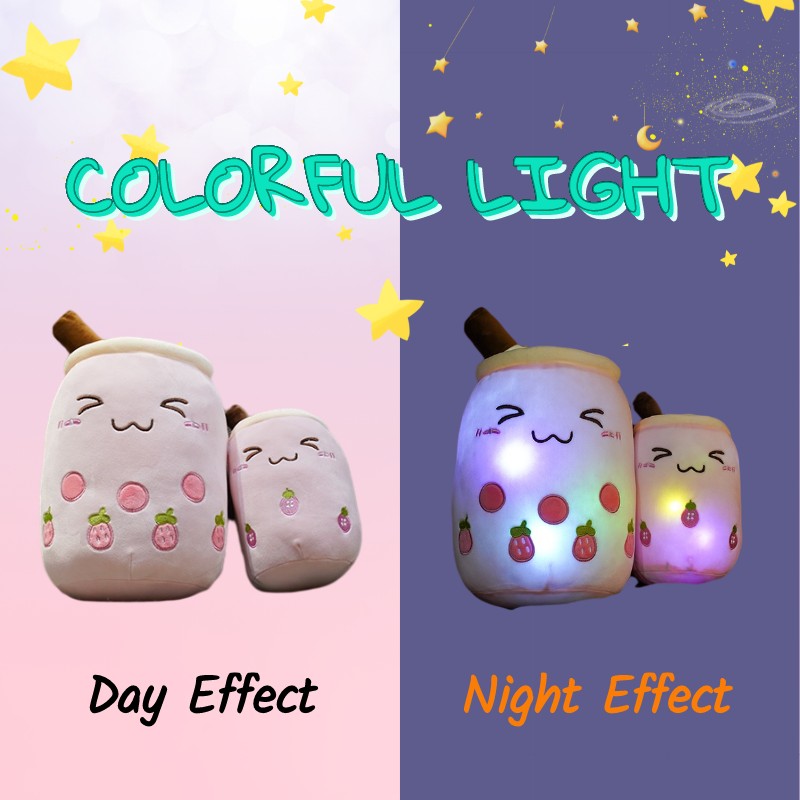 25cm Colorful Lights Boba Plush Toy New Bubble Tea Stuffed Pillow Light Up Night Kid Gift 1 - Boba Plush