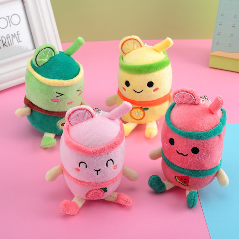 Fruit Milk Tea Cup Plushes Key Chain For Baby Cartoon Boba Plush Doll Giant Stuffed Fruit - Boba Plush