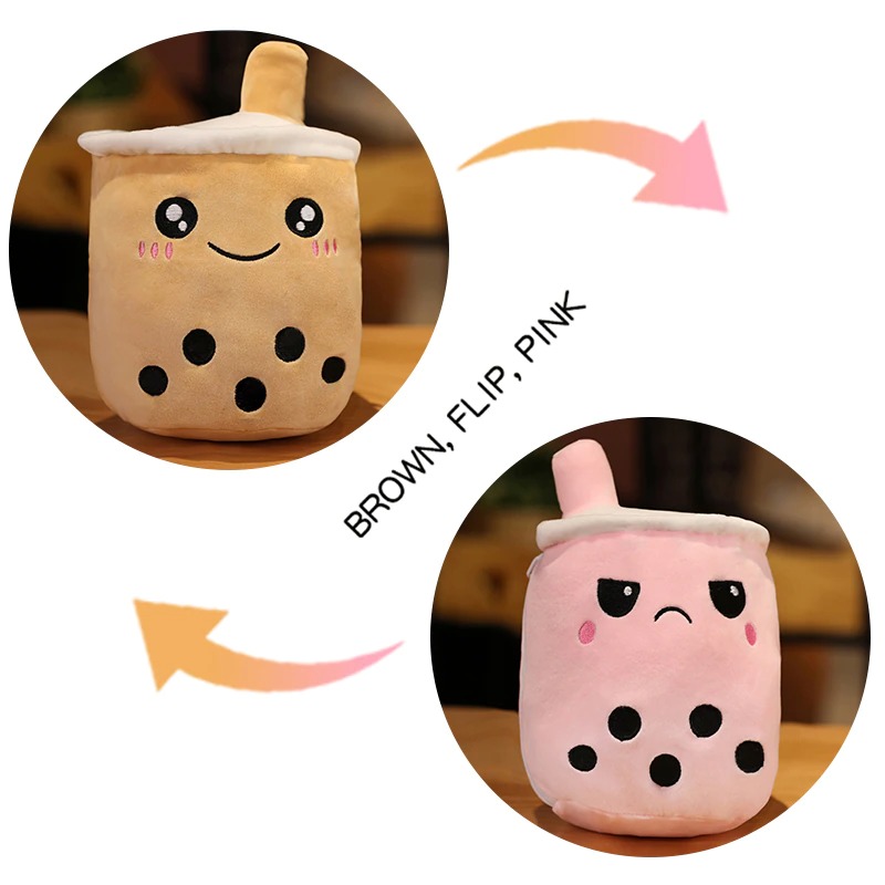 brown to pink cute boba milk tea plushie toy soft stuf variants 9 - Boba Plush
